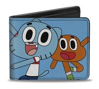 Buckle-Down The Amazing World of Gumball Wallet, Bifold, The Amazing World of Gumball Logo and Pose with Darwin Blue, Vegan Leather