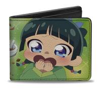 Buckle-Down The Apothercary Diaries Wallet, Bifold, Apothecary Diaries Chibi Maomao Pose and Title Logo Greens, Vegan Leather