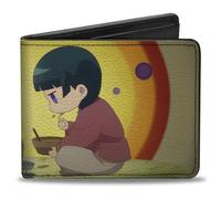 Buckle-Down The Apothercary Diaries Wallet, Bifold, Apothecary Diaries Maomao Eating Scene and Logo Yellows, Vegan Leather