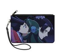 Buckle-Down The Apothercary Diaries Wallet, Zip Clutch, The Apothecary Diaries Maomao and Jinshi Split Pose, Canvas, blue, Large