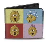 Buckle-Down The Berenstain Bears Wallet, Bifold, The Berenstain Bears Smiling Face Blocks Multi Color, Vegan Leather