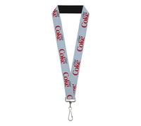 Buckle-Down The Coca-Cola Company Lanyard, Diet Coke Logo Light Gray Black Red, Elastic