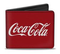 The Coca-Cola Company Wallet, Bifold, Coca Cola Coke Script Logo Repeat Red White, Vegan Leather