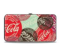Buckle-Down The Coca-Cola Company Wallet, Drink Coca-Cola Coke Patches Stacked Multi Color, Vegan Leather