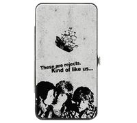 Buckle-Down The Goonies Wallet, Hinged, The Goonies These are Rejects Group Pose and Logo Gray Black, Vegan Leather