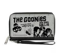 Buckle-Down The Goonies Wallet, Zip Around, The Goonies Characters Quotes and Icons Collage Gray Black, Vegan Leather