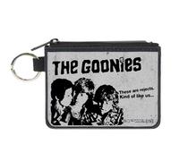 Buckle-Down The Goonies Wallet, Zip Clutch, The Goonies These are Rejects Quote Group Pose Gray Black, Canvas, XS, Casual