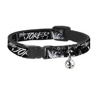 Buckle Down The Joker Smiling Eyes, Breakaway Cat Collar with Bell, Plastic Clip, Easy Adjustable, 8.5 to 12"-0.5" Wide