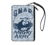 Buckle-Down The Smurfs Wallet, Zip Clutch, The Smurfs Gnap Angry Army Pose Blues Grays, Canvas, Multicolor, L, Casual