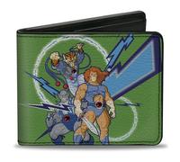 Buckle-Down ThunderCats Bifold Wallet | ThunderCats Classic Character Group Pose and Lightning Bolt Billfold Credit Card and ID Slots Vegan Leather