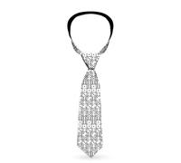 Buckle-Down Tie, Necktie, Dominoes Black White Black, Standard Length, White, 58" x 4"