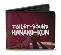 Buckle-Down Toilet-Bound Hanako-Kun Wallet, Bifold, Toilet-Bound Hanako-Kun Silencing Scene and Title Logo, Vegan Leather