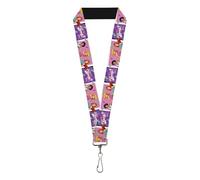 Buckle-Down Totally Spies! Lanyard, Totally Spies Girls Group Pose and Title Logo Blue Pink, Elastic