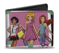 Buckle-Down Totally Spies! Wallet, Bifold, Totally Spies Girls Group Pose and Title Logo Pinks Purples, Vegan Leather