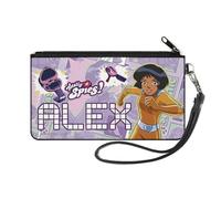 Buckle-Down Totally Spies! Wallet, Zip Clutch, Totally Spies Alex Action Pose and Icons Purples, Canvas, S, Casual
