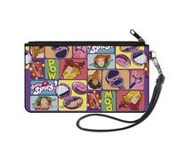 Buckle-Down Totally Spies! Wallet, Zip Clutch, Totally Spies Poses and Gadget Blocks Purple Multi Color, Canvas, S, Casual