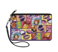 Buckle-Down Totally Spies! Wallet, Zip Clutch, Totally Spies Poses and Gadget Blocks Purple Multi Color, Canvas, L, Casual