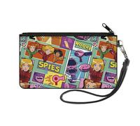 Buckle-Down Totally Spies! Wallet, Zip Clutch, Totally Spies Poses and Icon Blocks Blue Multi Color, Canvas, S, Casual