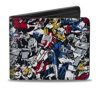 Buckle-Down Transformers Wallet, Bifold, Transformers Autobot and Decepticon Robots Alt Modes Collage, Vegan Leather