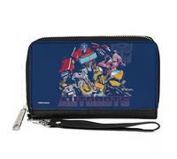 Buckle-Down Transformers Wallet, Bifold, Transformers Autobots Group Pose and Text Blues, Vegan Leather, Blue, 7.5"x4.5", Casual