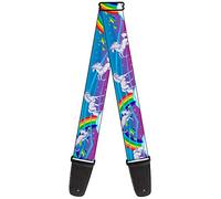 Buckle-Down Unicorns/Rainbows/Stars Blue/Rainbow/White Guitar Strap