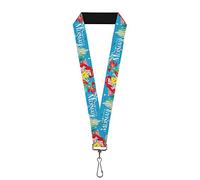 Buckle-Down Unisex's Lanyard-1.0-The Little Mermaid/Castle Ariel, Flounder & Key Chain, Multicolor, One Size