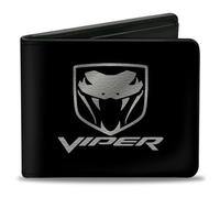 Buckle Down unisex-adult Wallet Dodge Viper Black/silver Logo Wallet Dodge Viper Black/Silver Logo Bi-Fold Wallet - multi -