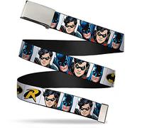 Buckle-Down unisex-adult Web Belt - Batman & Robin Blocks White, Multicolor, 1.25" Wide - Fits up to 42" Pant Size