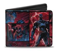 Buckle-Down Unisex-Adult's Bifold Wallet Batman, Blocks/Rainy Red Sky