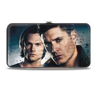 Buckle-Down unisex adults Hinge - Winchester Brothers Close-up + Supernatural Logo Black/Grays Wallet, Multicolor, 7 x 4 US, Multicolor
