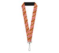 Buckle Down Unisex-Adult's Lanyard-1.0"-Hot Dogs Buffalo Plaid White/red Key Chain, Multi, One Size