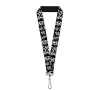 Buckle Down Unisex-Adult's Lanyard-1.0-Superman Shield Splatter Black/White Key Chain, Multicolor, One Size