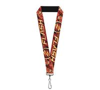 Buckle-Down Unisex-Adult's Lanyard-1.0"-The FLASH/Logo3/Poses Black/Red/Gold Key Chain, Multicolor, One Size