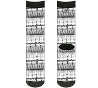 Buckle-Down Unisex-Adult's Socks, Black/White Crew, One Size