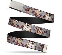 Buckle-Down Unisex-Adult's Web Belt Taz 1.25", Tasmanian Devil Expressions Gray Swirl, Wide-Fits up to 42" Pant Size