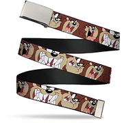 Buckle-Down Unisex-Adult's Web Belt Taz 1.5", Tasmanian Devil Expressions Brown, Medium