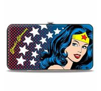 Buckle-Down Unisex Hinge Wallet-Wonder Woman Purse, multicoloured, 7" x 4"