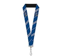 Buckle-Down Unisex Lanyard - 1.0" Ravenclaw Crest/Stripe Blue/Gray Key Chain, Multicolor, One Size UK