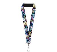 Buckle Down Unisex's Lanyard-1.0-Buzz Lightyear Action Poses Stacked Key Chain, Multicolor, One Size
