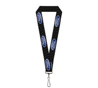 Buckle-Down Unisex's Lanyard-1.0"-Ford Oval Repeat W/Text Key Chain, Multicolor, One Size