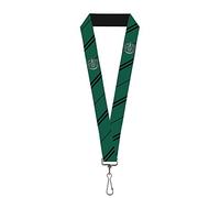 Buckle-Down Unisex's Lanyard-1.0"-Slytherin Crest/Stripe Green/Black Key Chain, Multicolor, One Size