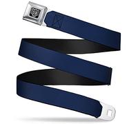 Buckle-Down Unisex's Seatbelt Belt Navy Kids, Natural, 1.5" Wide/24-38 Length