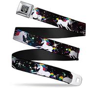 Buckle-Down Unisex's Seatbelt Belt Unicorns W32121, Multicolor, Large