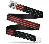 Buckle Down Unisex's Seatbelt Belt United States Regular, Vintage Us Flag Stretch, 1.5" Wide, 24/38" Long