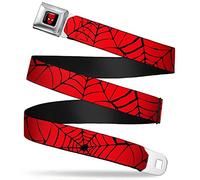 Buckle-Down Unisex's Spiderweb Red/Black Seatbelt Belt, Multicolor, Large