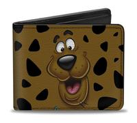 Buckle Down Unisex's Wallet Scooby Doo Close-up Expression/Spots Brown/Black/Whit Bi-Fold