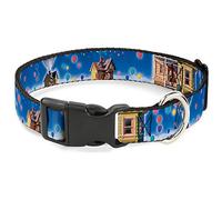 Buckle Down Up Carl On Porch/Flying House/Balloons Plastic Clip Collar, Medium/11-17