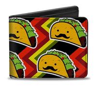 Buckle-Down Wallet, Bifold, Taco Man, Vegan Leather, Multicolor, 4.0" x 3.5"