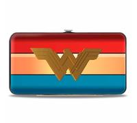 Buckle-Down - Wallet Hinge Wallet - Wonder Woman 2017 Icon/Stripe Red/Golds/Blue womens girls
