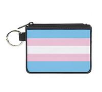 Buckle-Down Wallet, Zip Clutch, Flag Transgender Baby Blue Baby Pink White, Canvas, Multicolor, 8 Inches x 5 Inches, Casual
